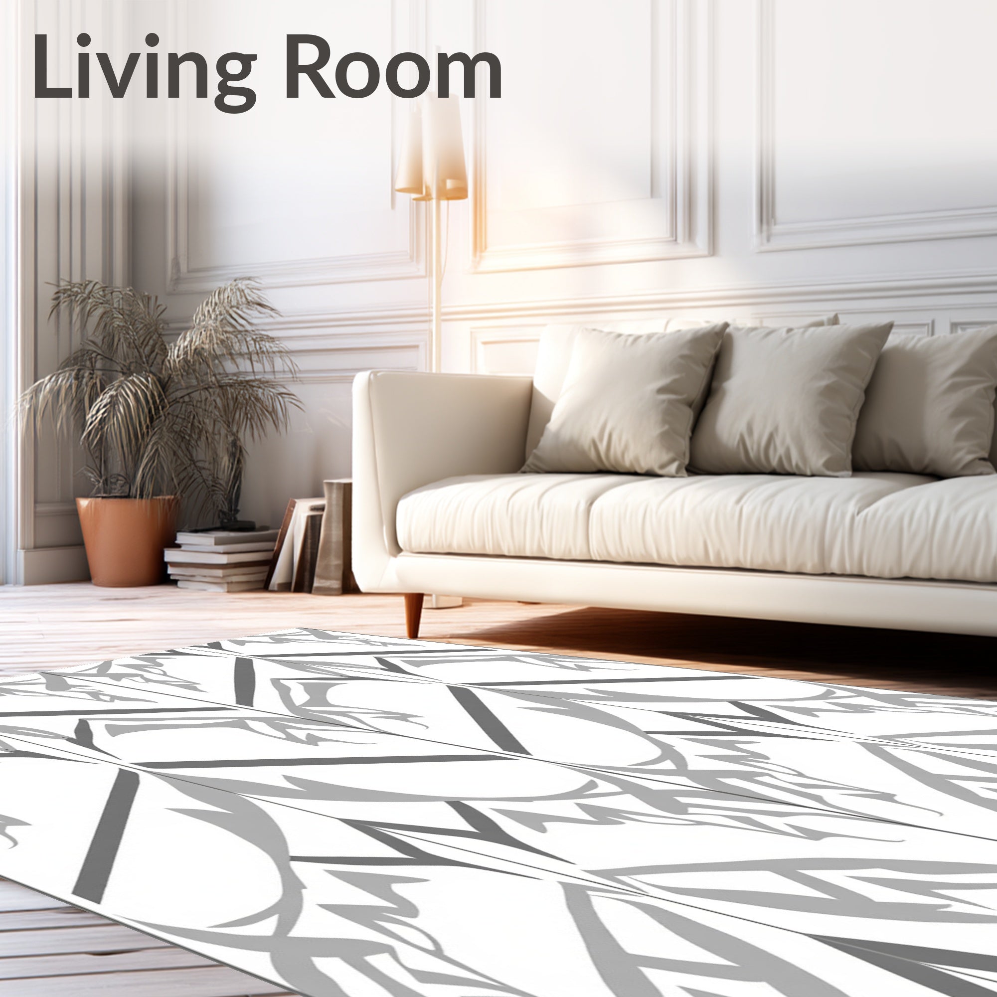 Geometric Leaf Art Deco Pattern Rug
