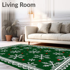 Festive Snowflake With Red Dot Design Rug