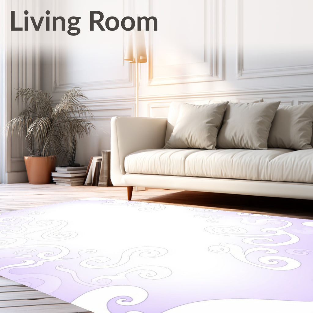 Delicate Swirls Abstract Lavender Rug