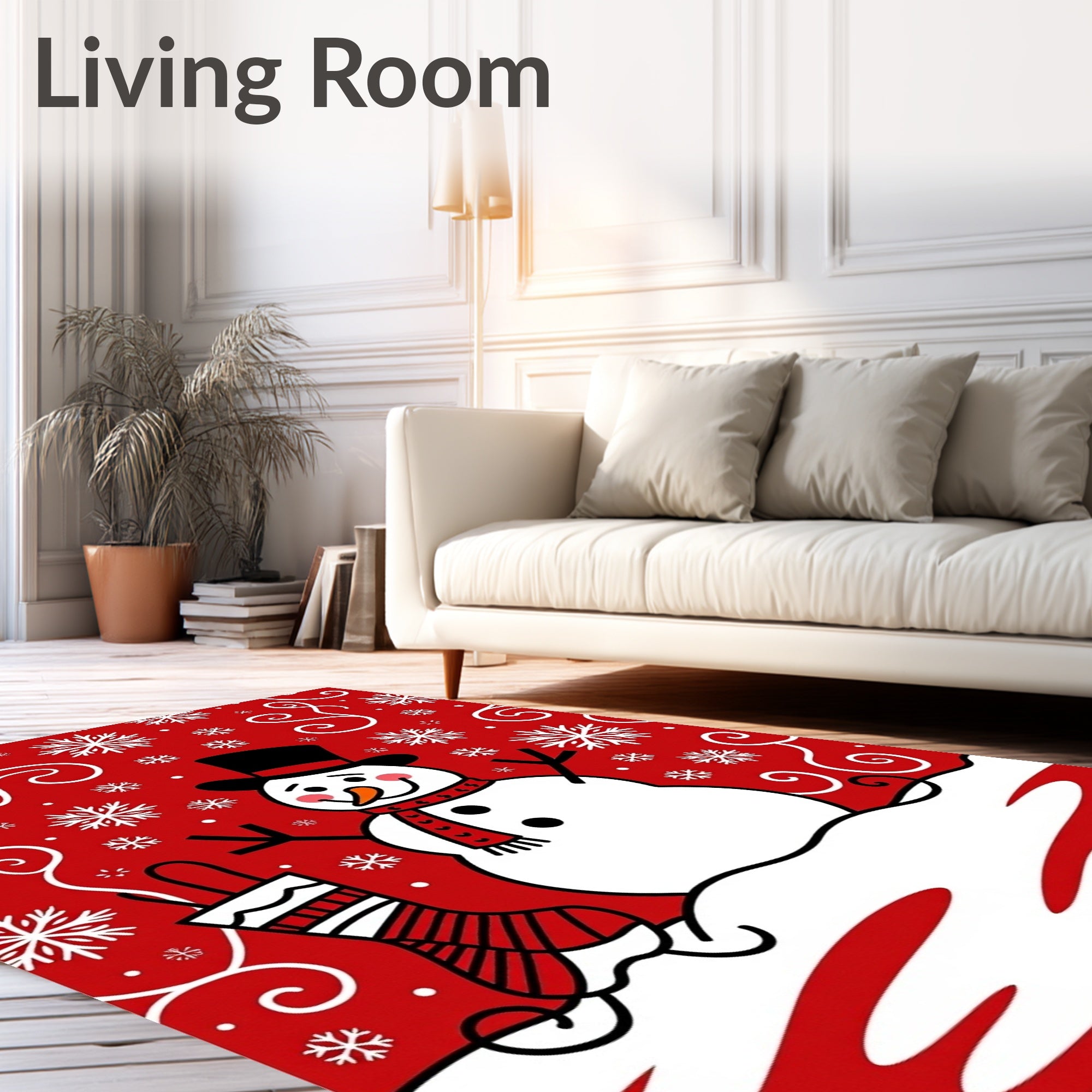 Snowman Snowflake Winter Joyful Rug