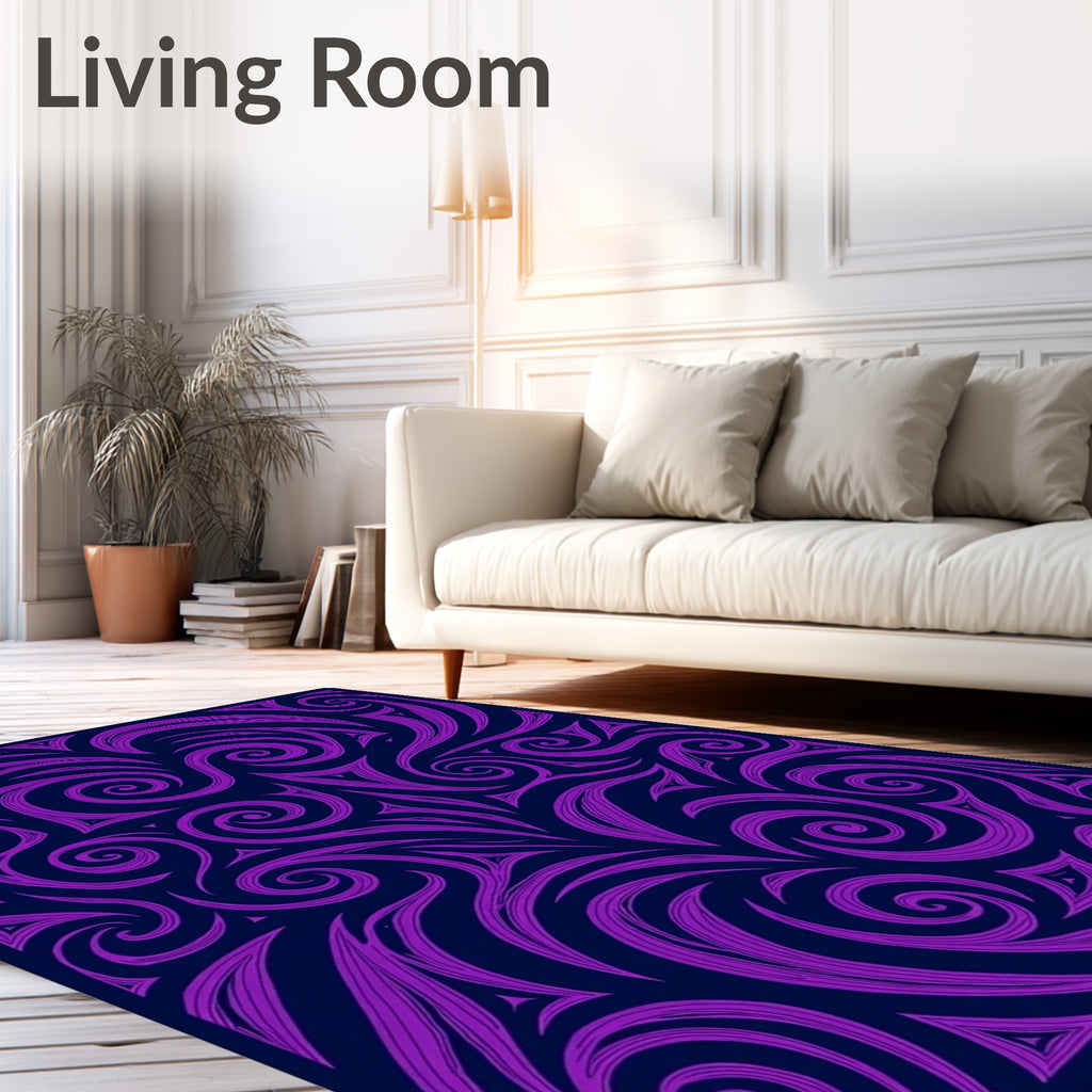 Purple Swirl Abstract Pattern Rug
