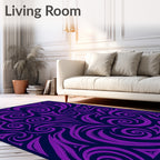 Purple Swirl Abstract Pattern Rug