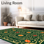 Ornate Floral Sunburst Pattern Rug