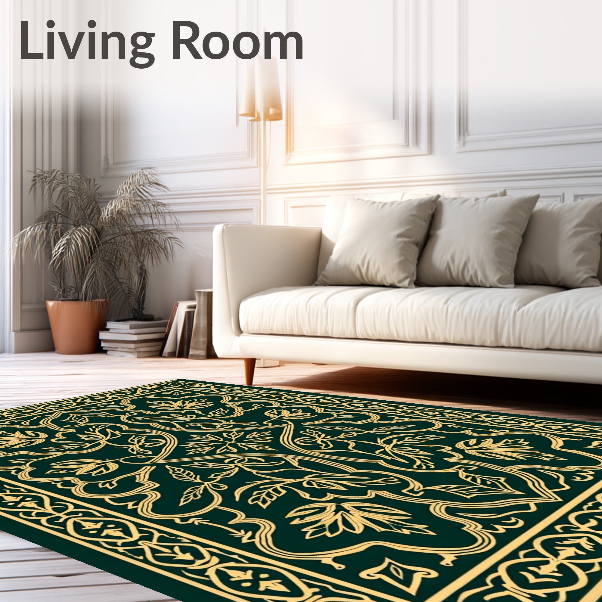 Elegant Floral Arabesque Pattern Rug