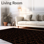 Dark Geometric Lattice Style Pattern Rug