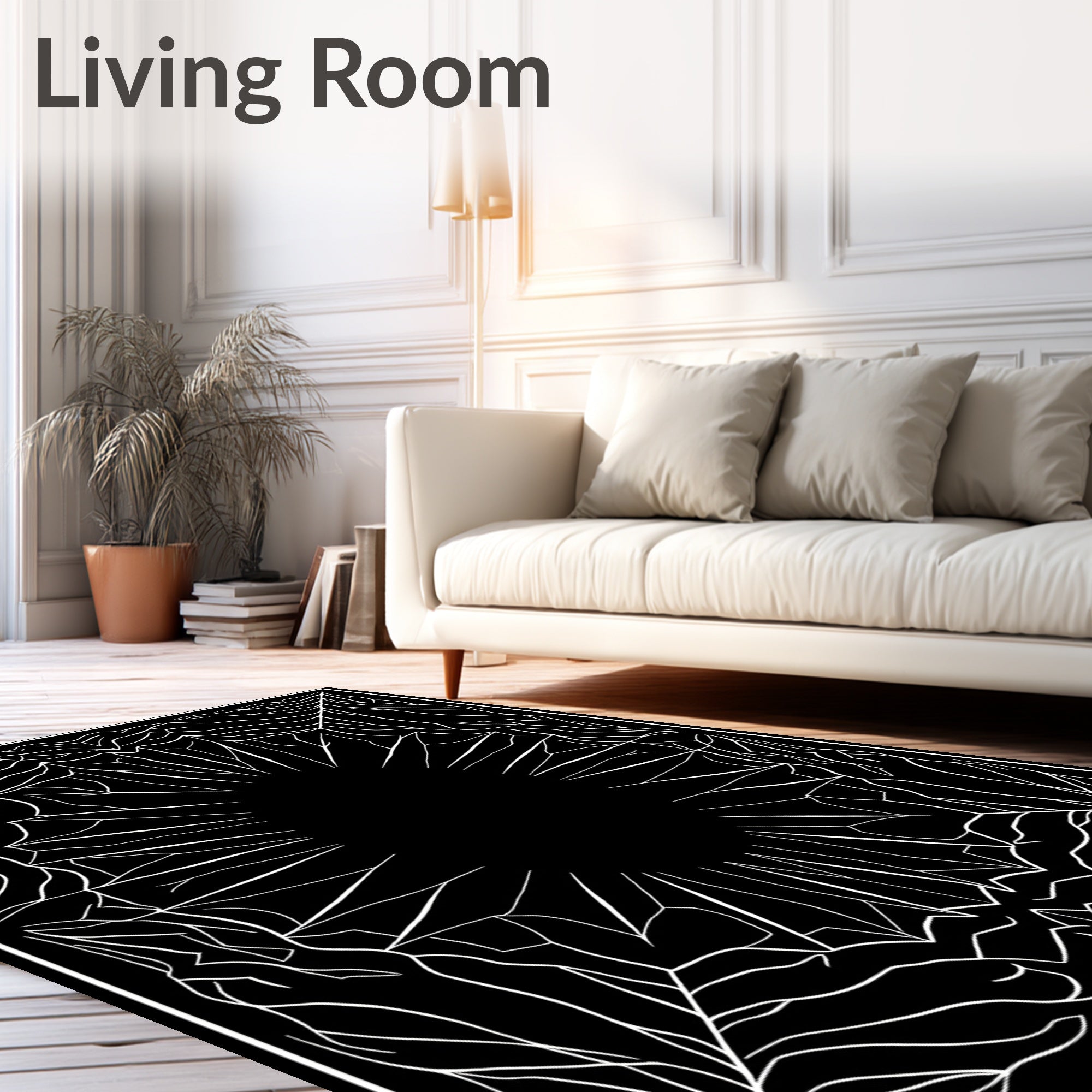 Radiating Starburst Abstract Design Rug