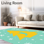 Festive Tree With Snowflakes Design Rug