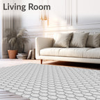 Modern Geometric Honeycomb Pattern Rug