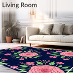 Pink Floral Garden Pattern Rug