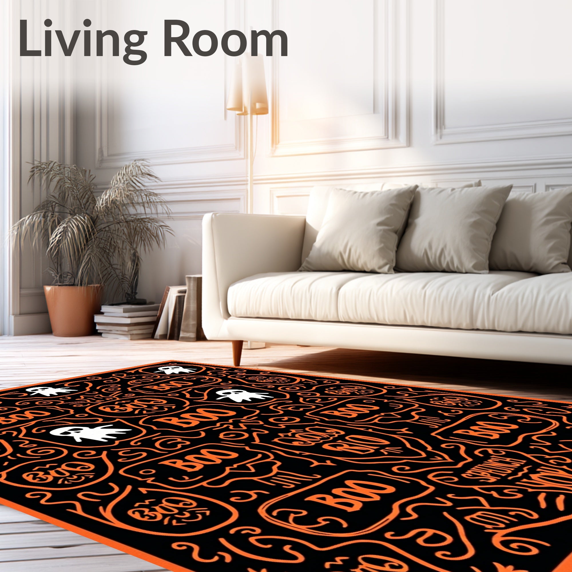 Spooky Ghost Boo Pattern Rug