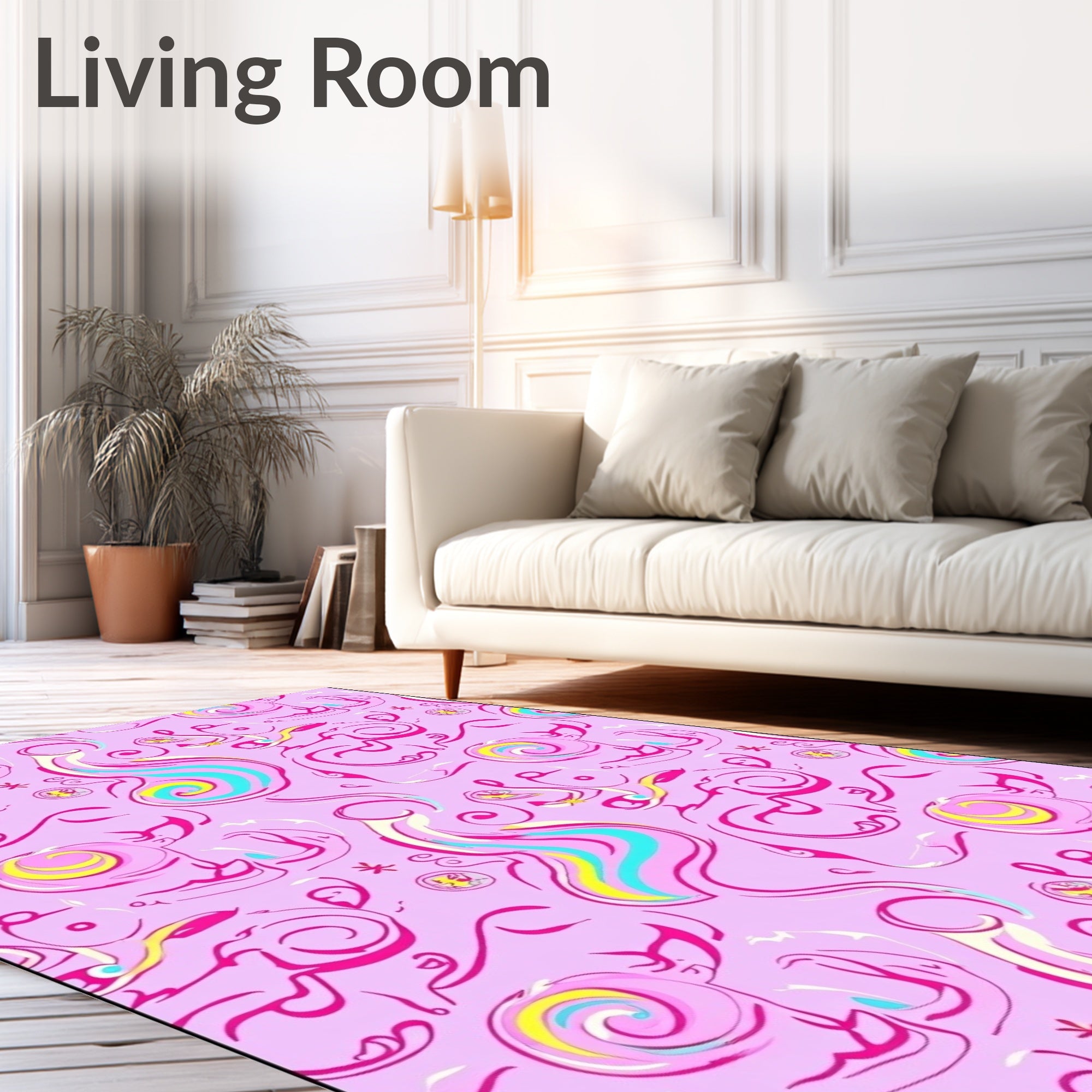 Vibrant Swirl Abstract Design Rug