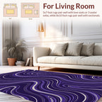 Purple Swirling Line Abstract Design Rug