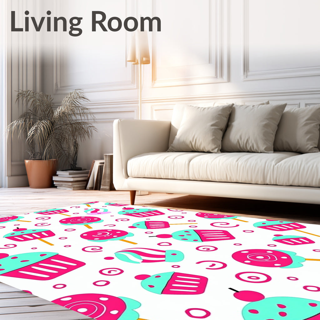 Cute Candy Cupcake Swirl Pattern Rug