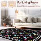 Abstract Heart And Floral Pattern Rug