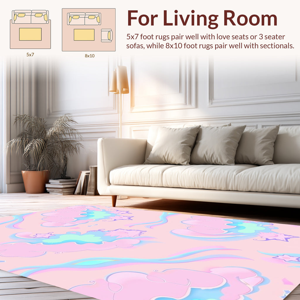 Pastel Dream Cloud Star Pattern Rug