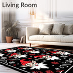 Charming Red Elf Snowflake Cluster Rug