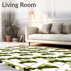 Geometric Angles With Olive Accents Rug