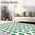 Green Diamond Abstract Pattern Rug