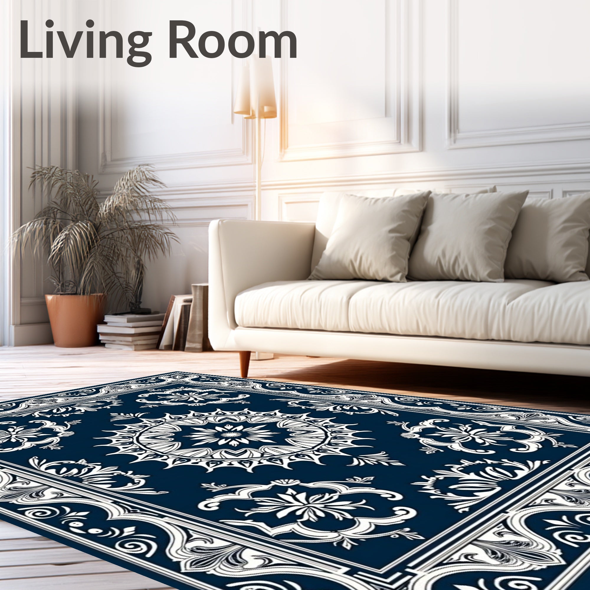 Ornate Floral Mandala Patterned Rug