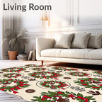 Festive Wreath Patterned Design Rug