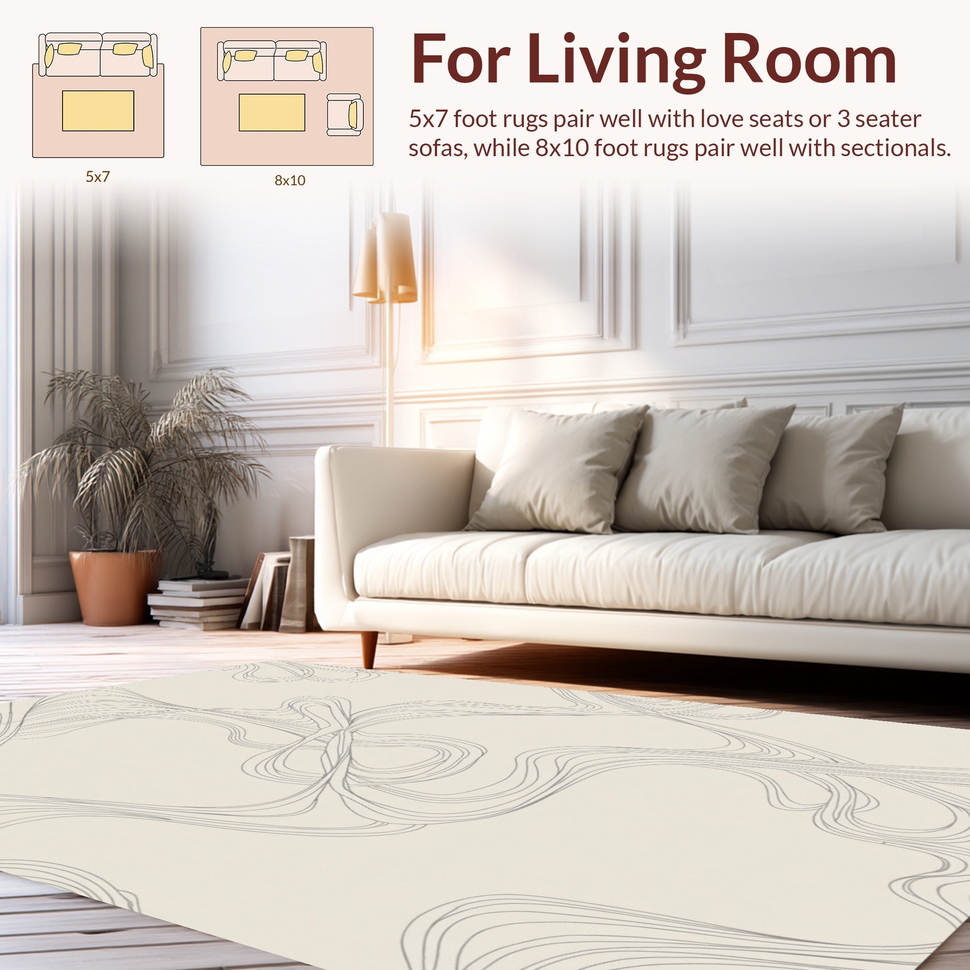 Organic Line Flow Abstract Pattern Rug