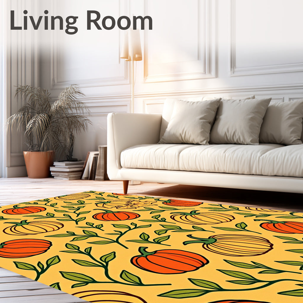 Autumn Pumpkin Vine Pattern Rug