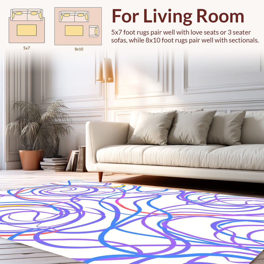 Whimsical Swirl Abstract Design Rug