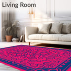 Vibrant Mandala Patterned Scarlet Rug