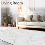 Abstract Swirls Line Art Rug