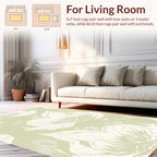 Pale Green Floral Impressionist Design Rug