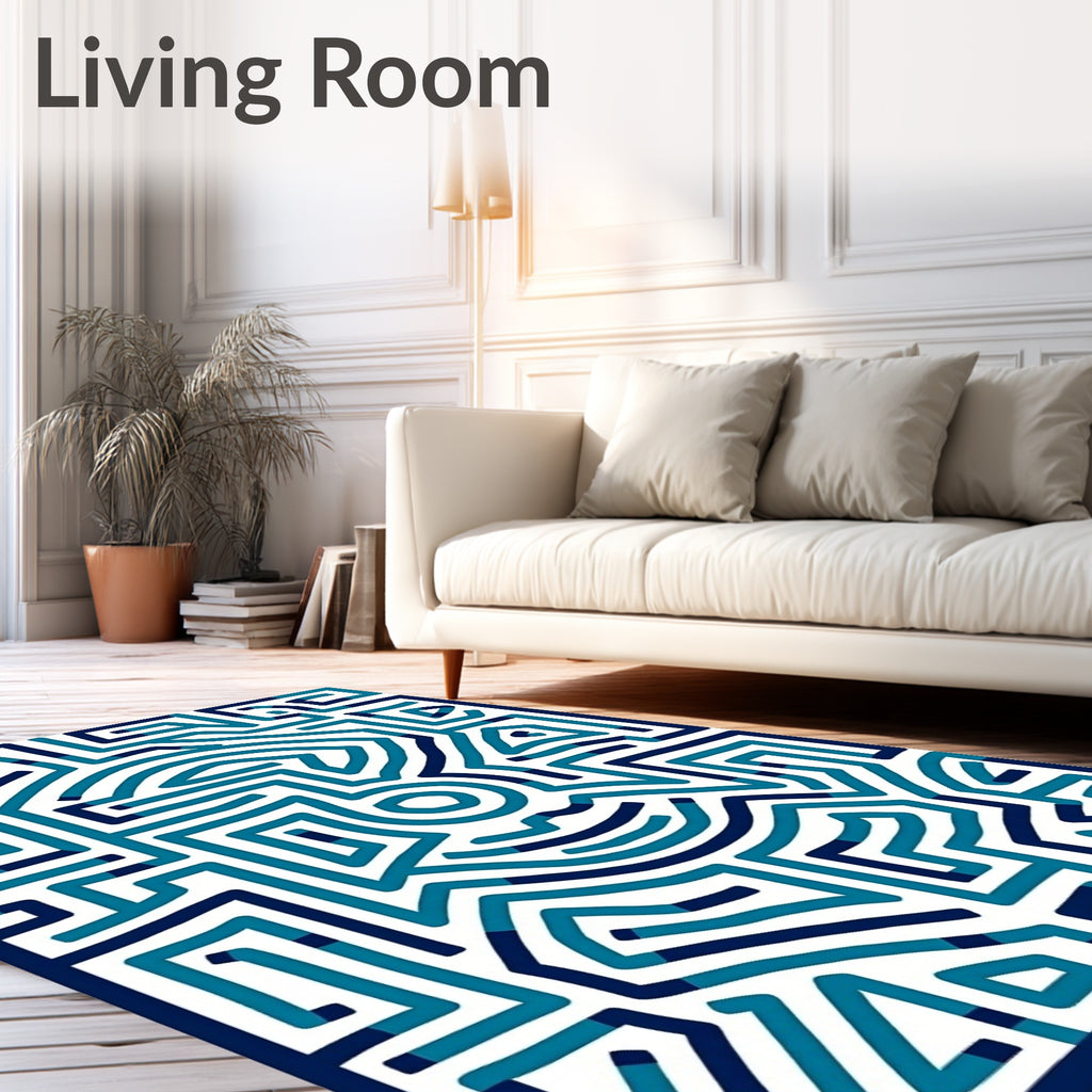 Abstract Maze Design Rug