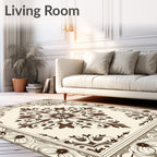 Elegant Floral Swirl Symmetry Rug