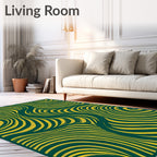 Bold Yellow Flowing Swirls Rug