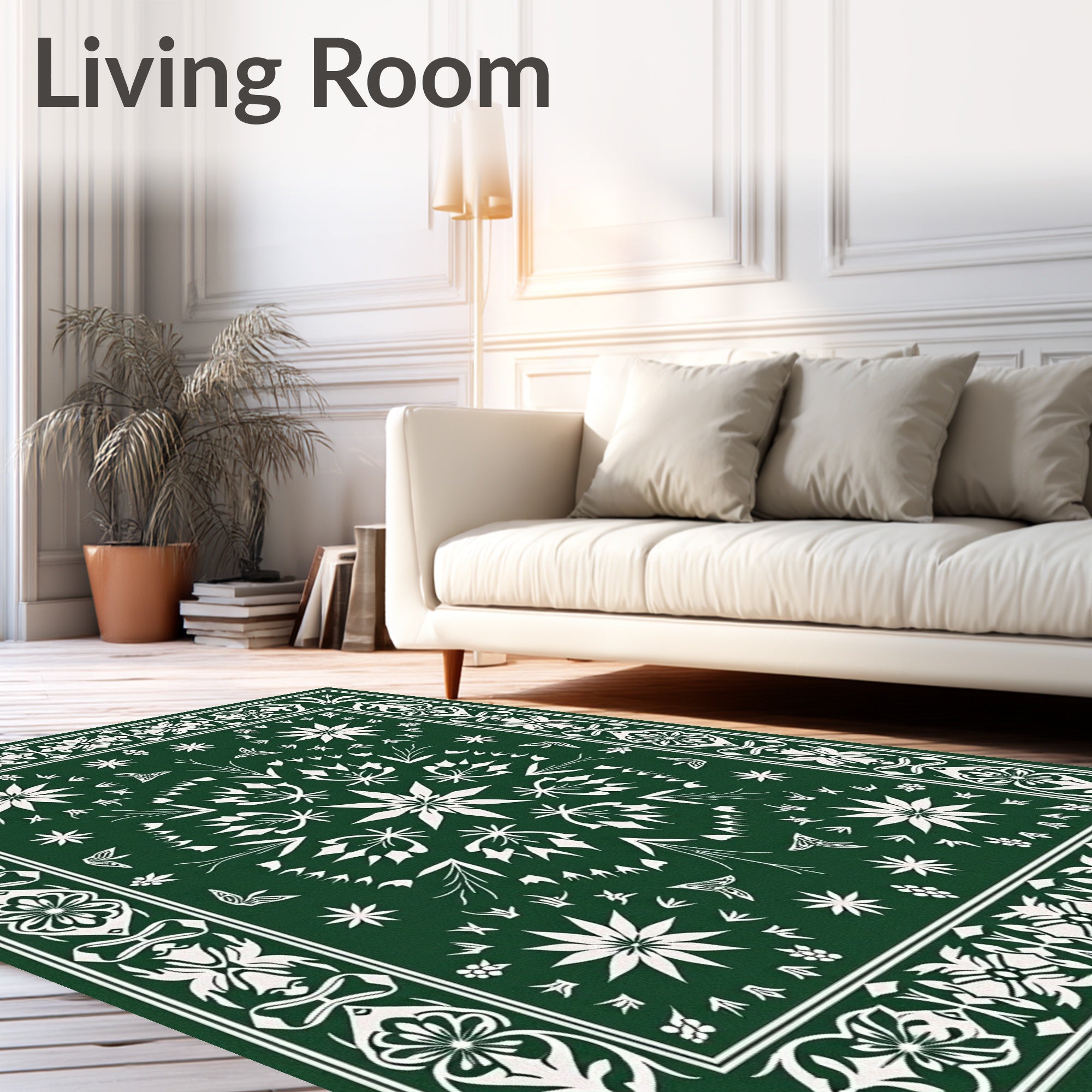 Classic Floral Mandala Patterned Rug