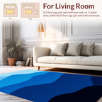 Abstract Blue Mountain Landscape Rug