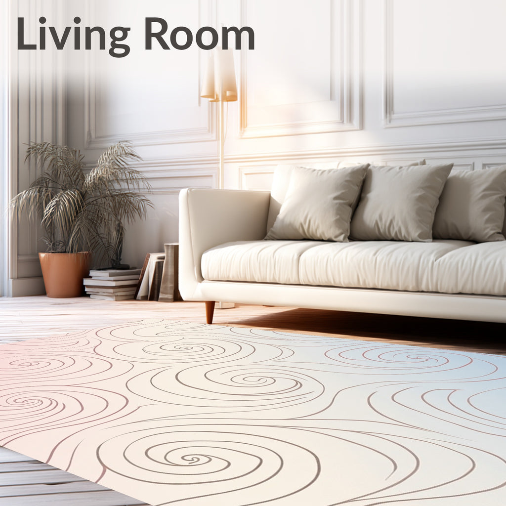 Swirling Pastel Abstract Pattern Rug