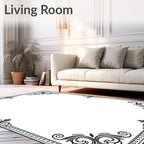 Elegant Scrollwork And Border Design Rug