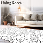 Abstract Swirling Vine Pattern Design Rug
