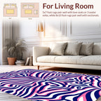 Abstract Pink Blue Swirl Pattern Rug