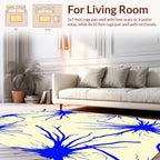 Bold Blue Organic Splatter Design Rug