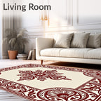 Ornate Floral Border and Centerpiece Rug
