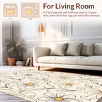 Delicate Daisy Pattern with Swirls Rug