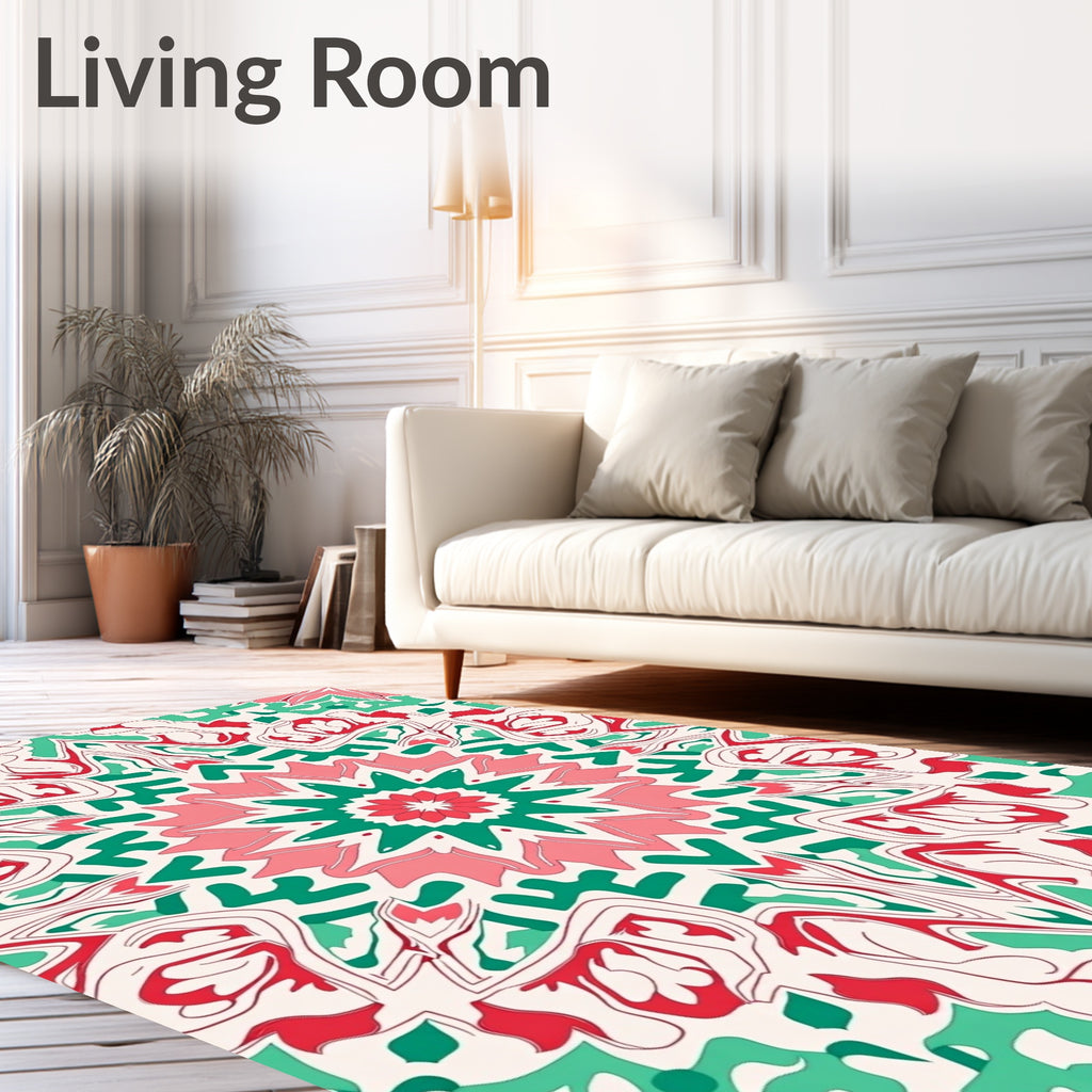 Festive Abstract Mandala Pattern Design Rug