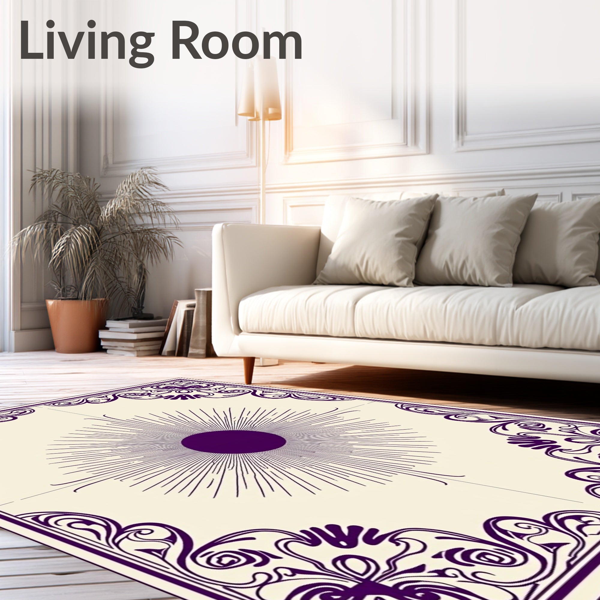 Regal Sunburst Border Design Rug