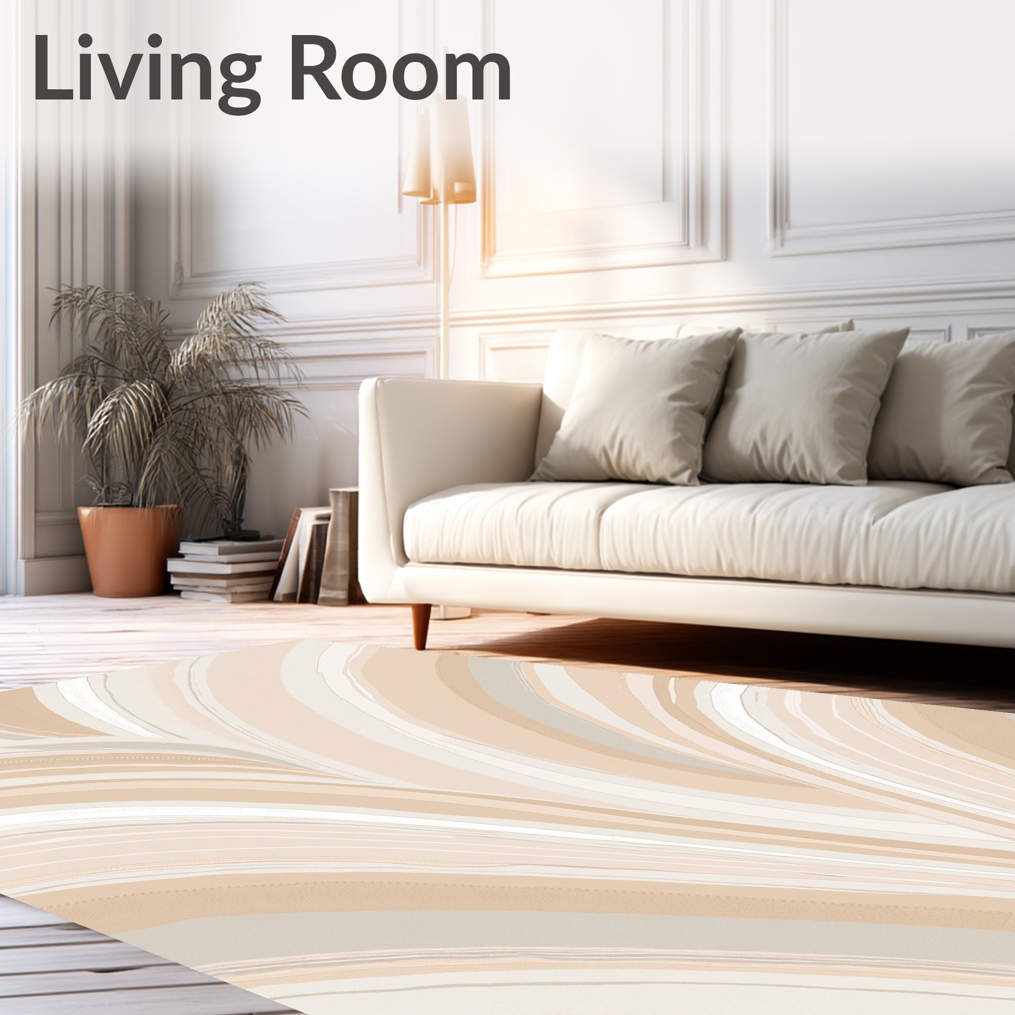 Modern Abstract Swirled Pastel Rug