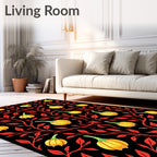 Gourd Vine Floral Pattern Rug