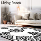 Ornate Floral Mandala Art Rug