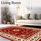 Red Floral Medallion Ornamental Design Rug