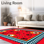 Whimsical Pumpkin Pattern Bordered Rug
