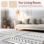 Geometric Striped Labyrinth Line Art Rug